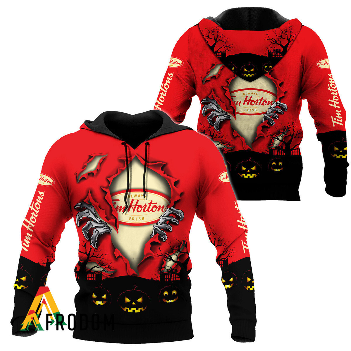 Scary Night Halloween Tim Hortons Hoodie HU