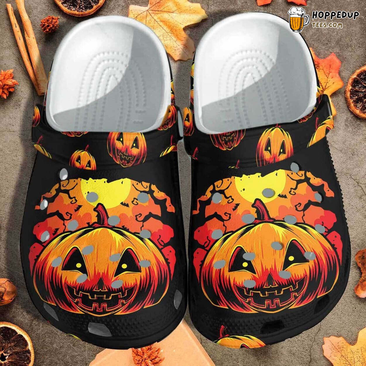 Scary Pumpkin Dark Night Halloween Outdoor Birthday Gift Clogs