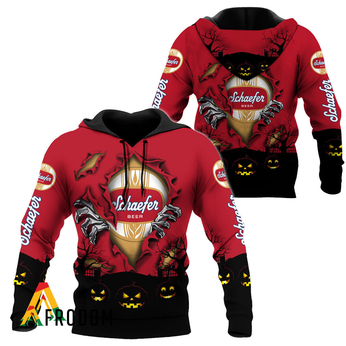 Schaefer Beer Halloween Scary Hoodie and Zip Hoodie HU