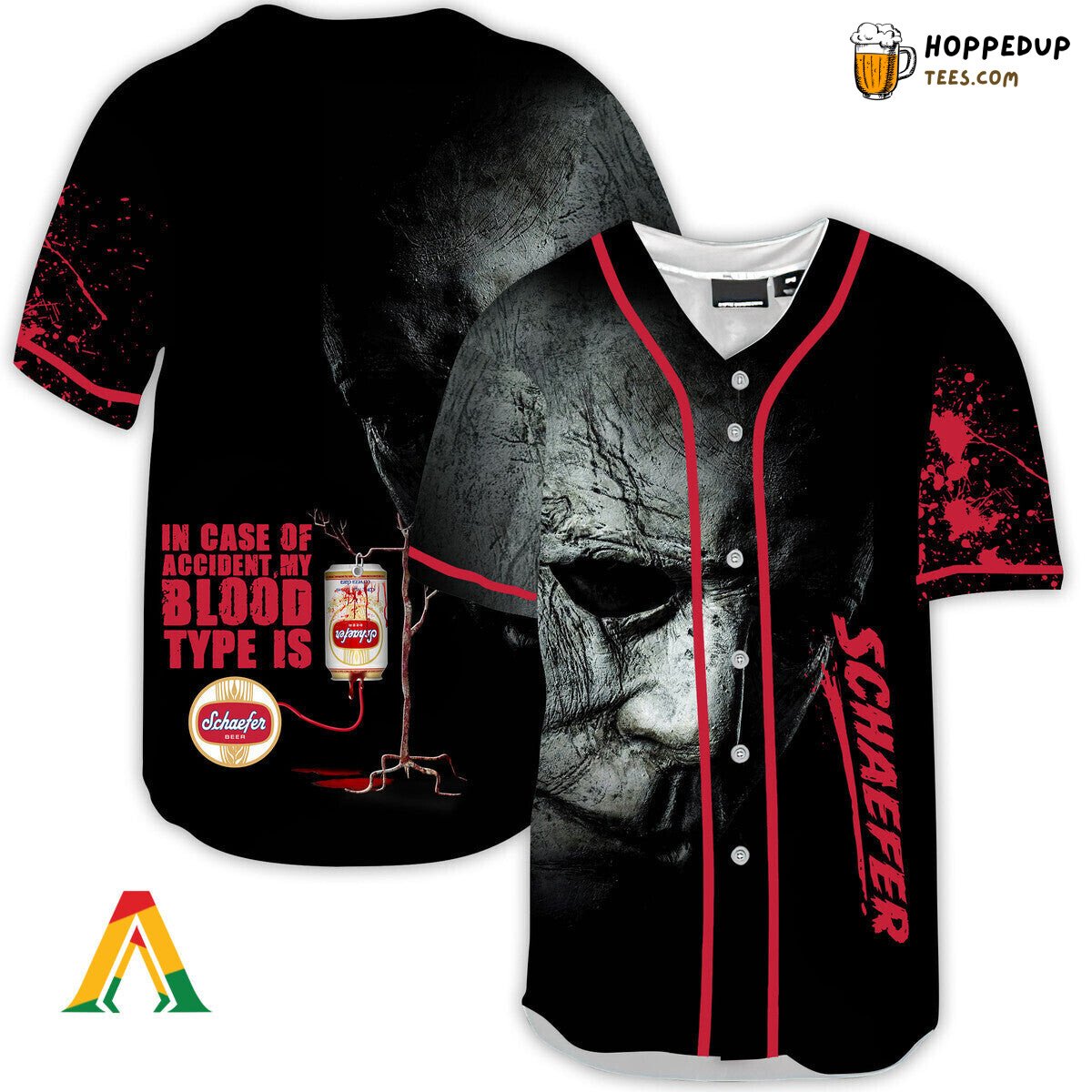 Schaefer Beer Michael Myers Unique Halloween Horror Baseball Jersey