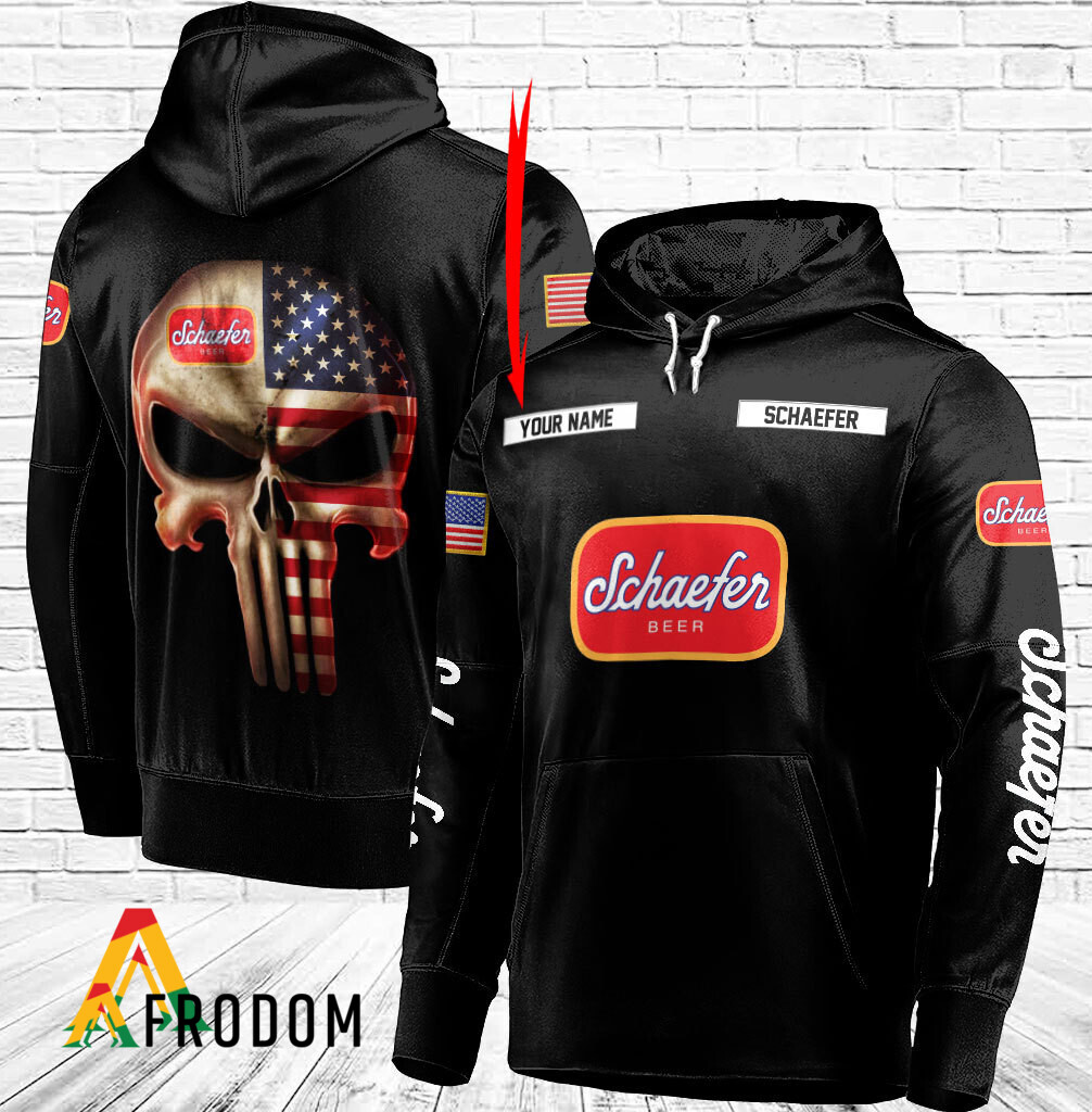 Schaefer Beer Personalized Black Flag Hoodie HU