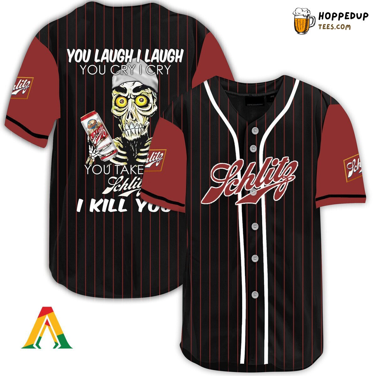 Schlitz Beer Defender Baseball Jersey Laugh Cry Unique Distinctive Design
