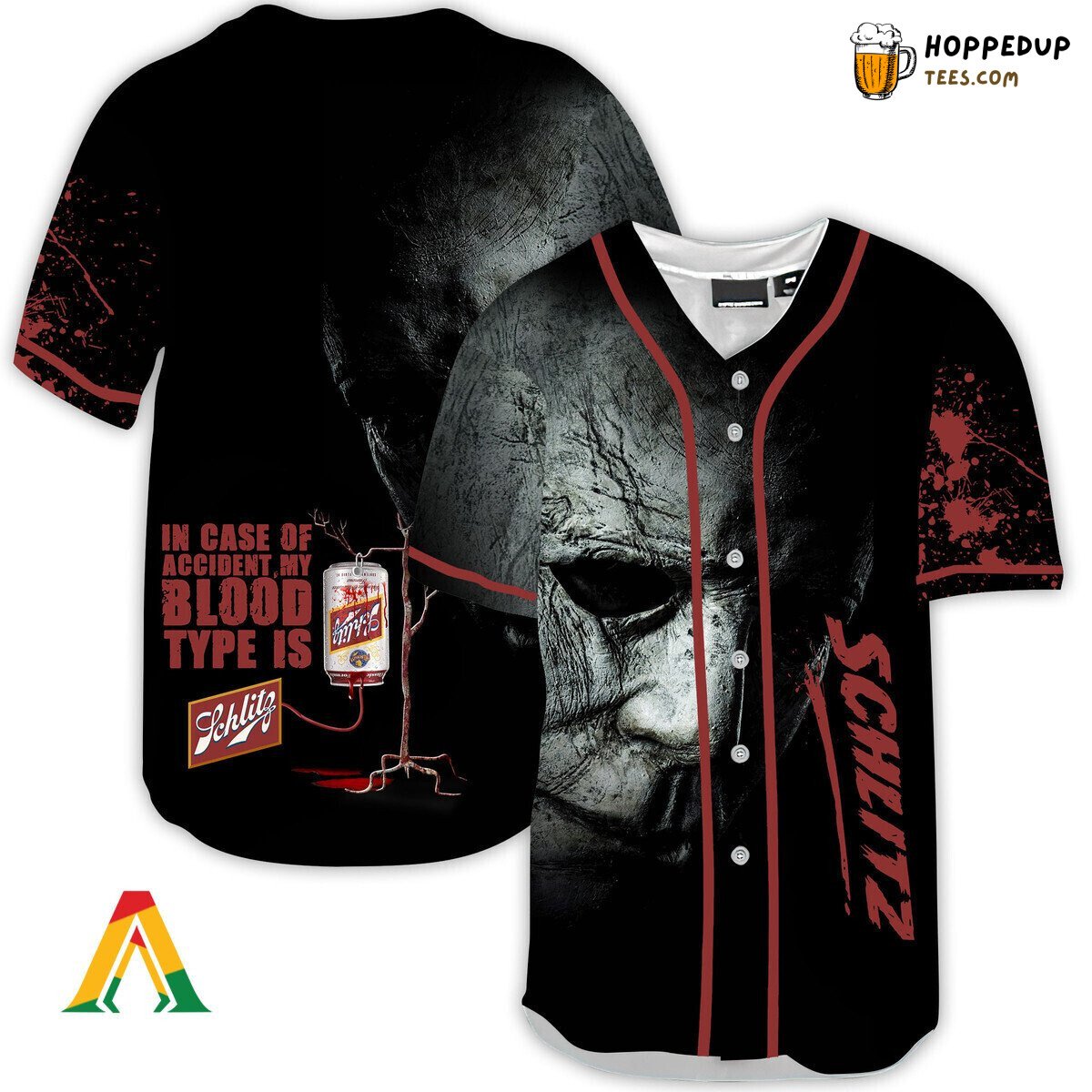 Schlitz Beer Michael Myers Distinct Halloween Horror Baseball Jersey