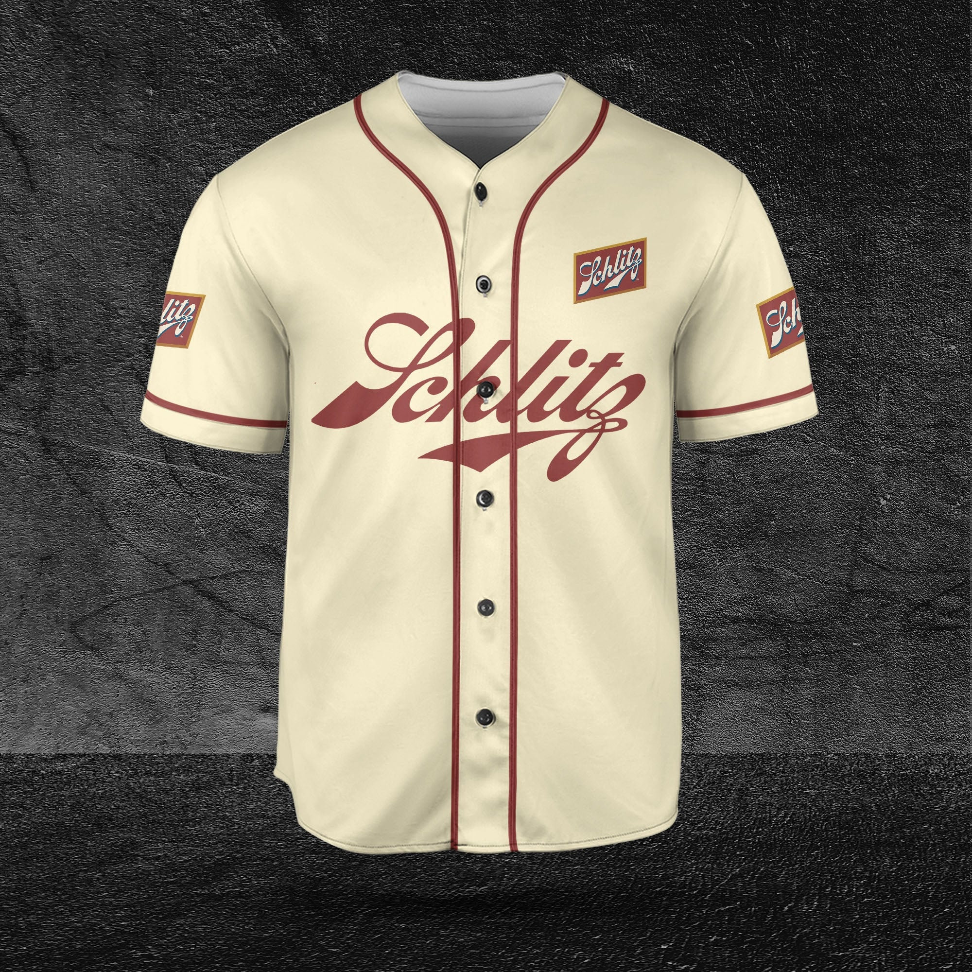 Schlitz Horizontal Text Baseball Jersey for Beer Lovers HU
