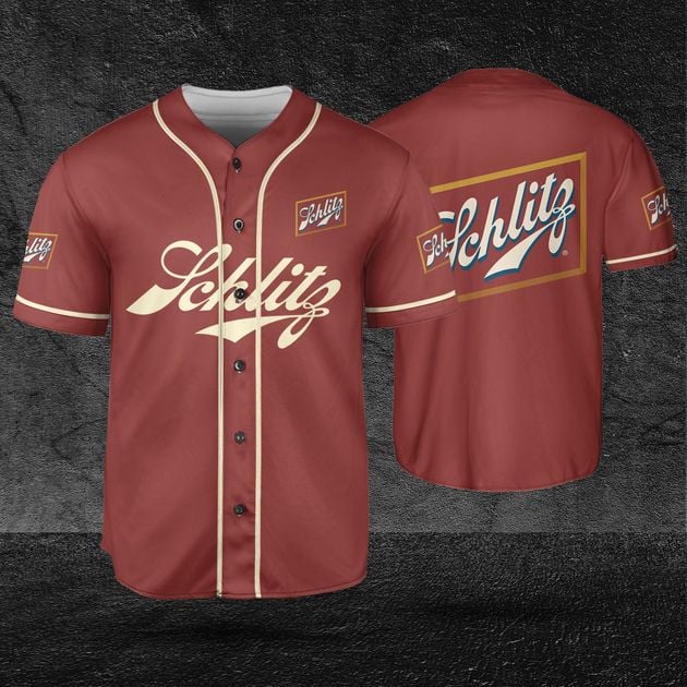 Schlitz Red Horizontal Text Baseball Jersey for Beer Lovers HU