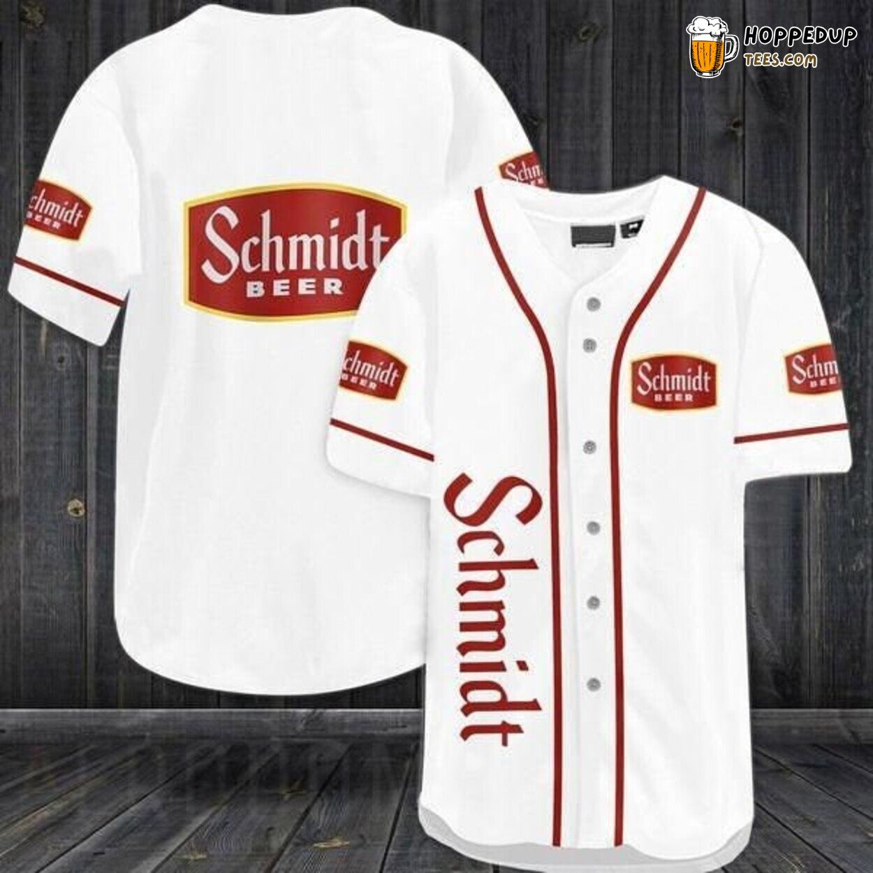 Schmidt’s Classic Beer White Logo Casual Baseball Jersey