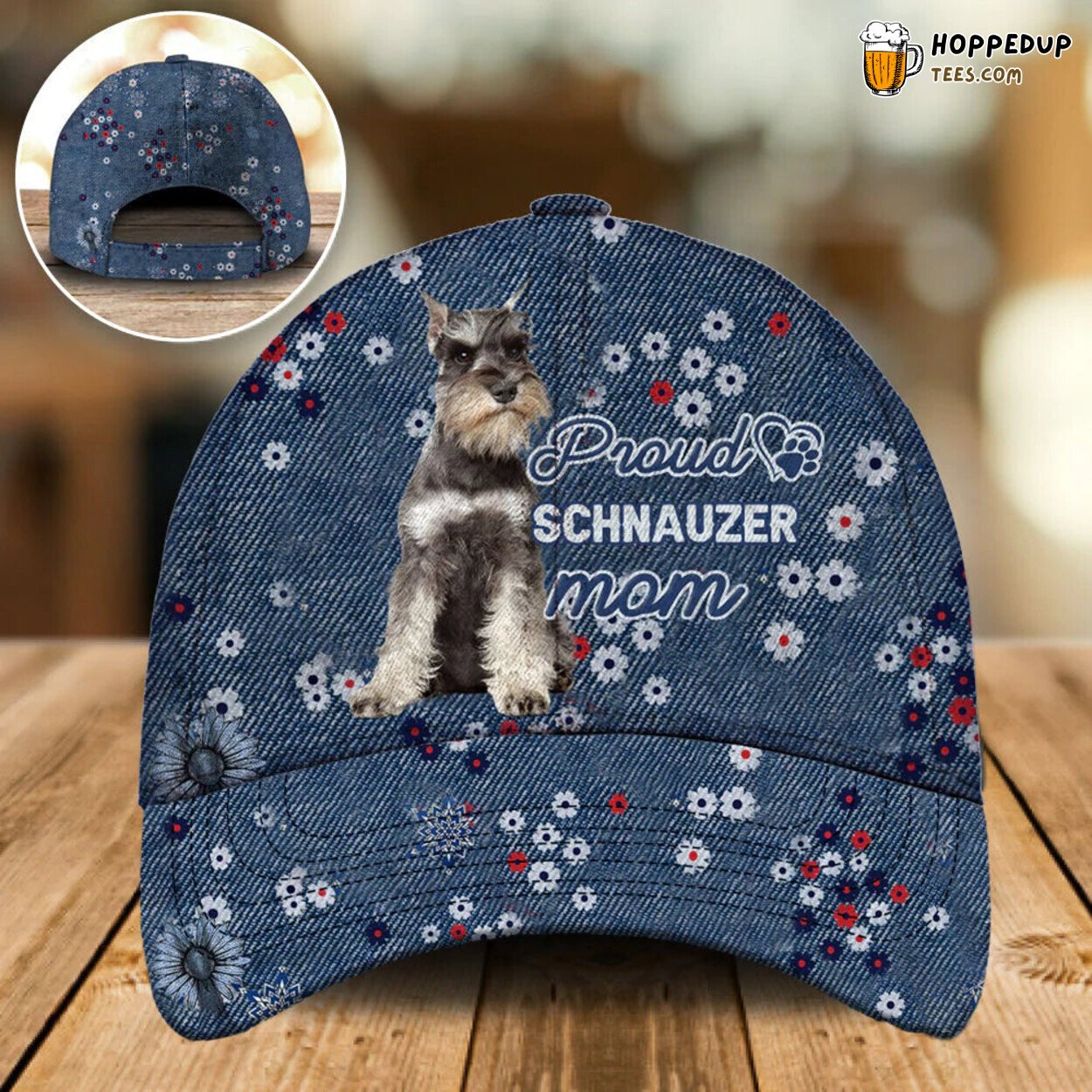 Schnauzer Dog Lover Mom Classic Cap Hat Flower Design Choice Schnauzer Dog Lover Mom Classic Cap Hat Flower Design Choice