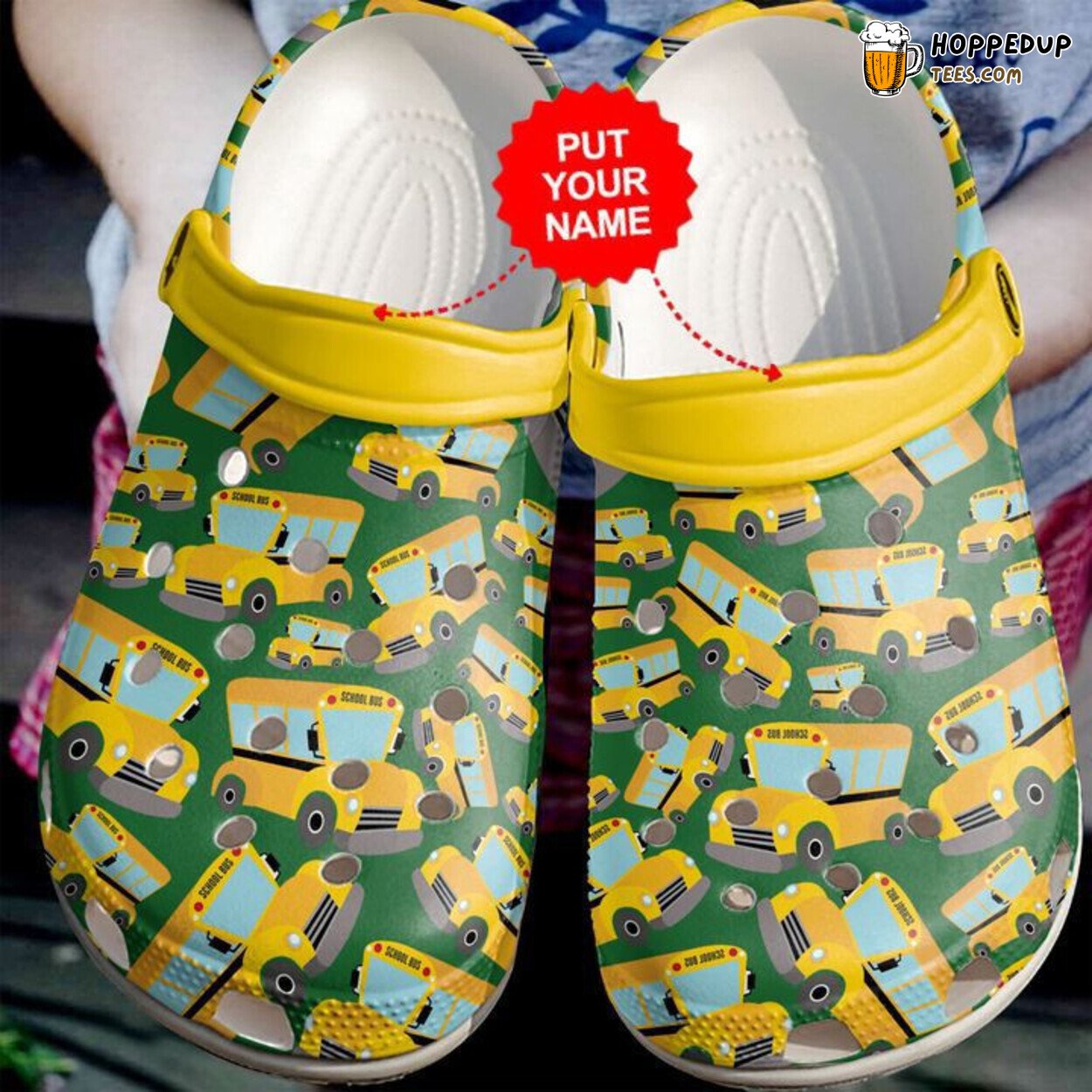 School Bus Driver Yellow Pattern Unique Comfortable Clog Shoes