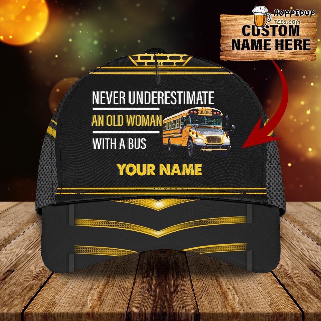 School Buswoman Personalized Name 3D Classic Cap Unique Elegance Design