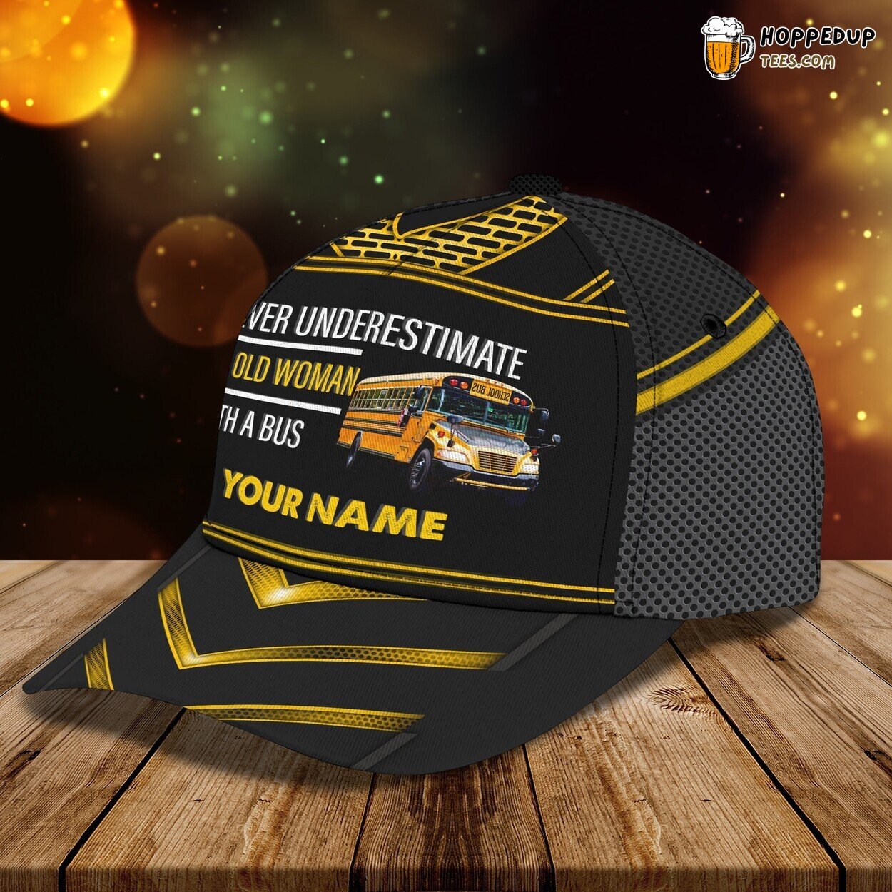 School Buswoman Personalized Name 3D Classic Cap Unique Elegance Design