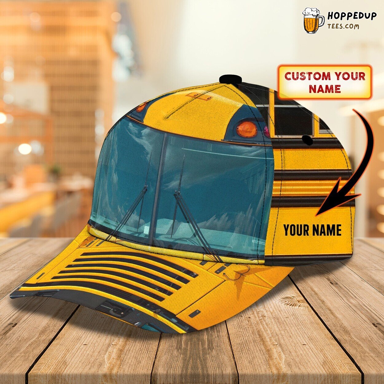 School Days Recaptured Personalized 3D Classic Cap Displaying School Bus