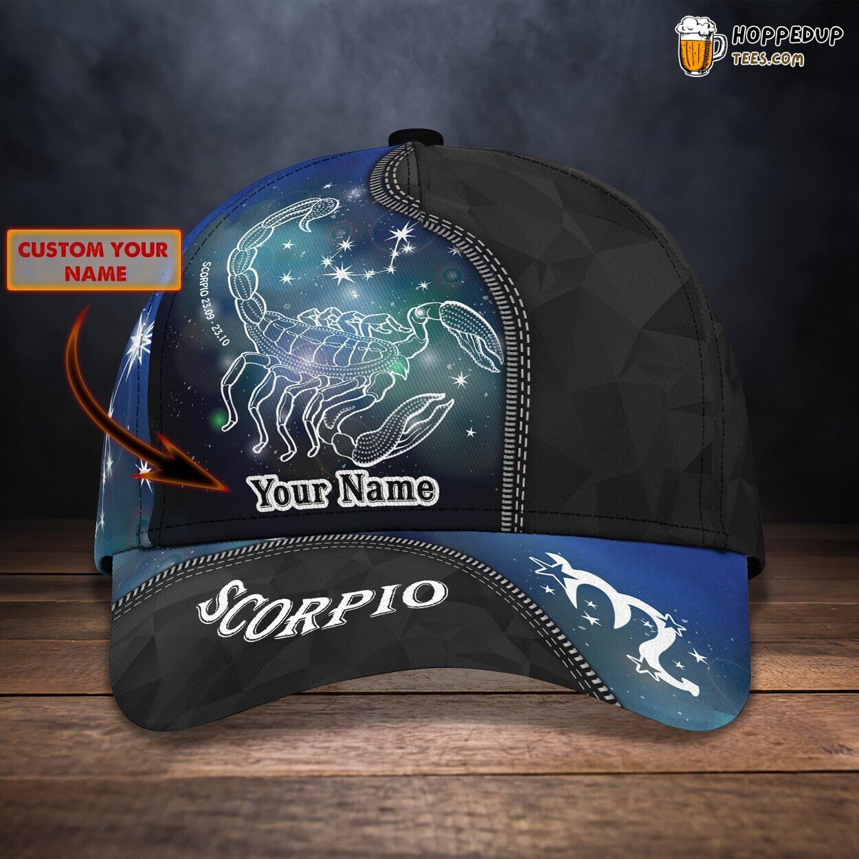 Scorpio Premium 3D Classic Cap Personalized Name Unique Elegant Design