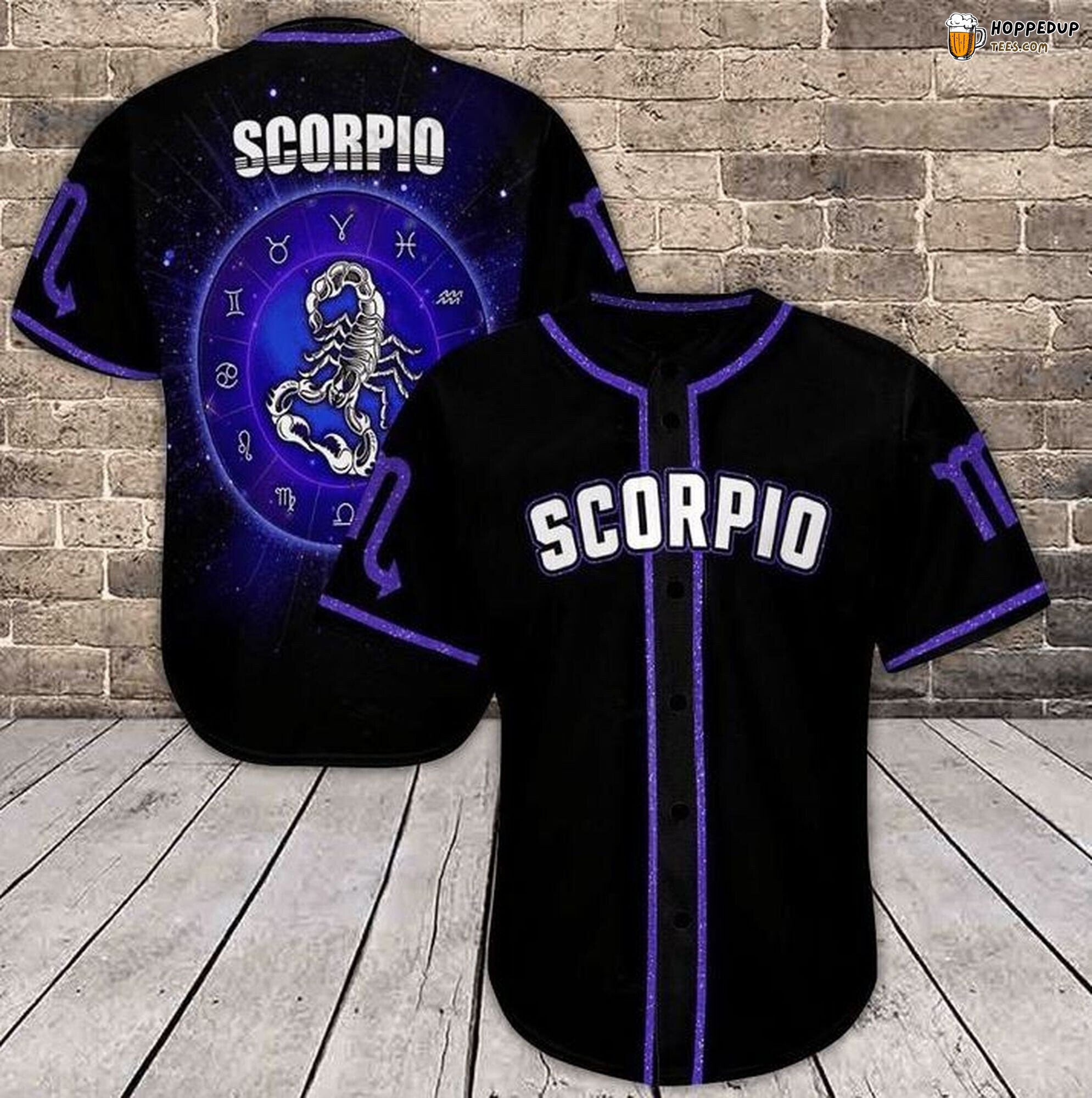 Scorpio Zodiac Purple Galaxy Baseball Jersey Unique Personalized Edition