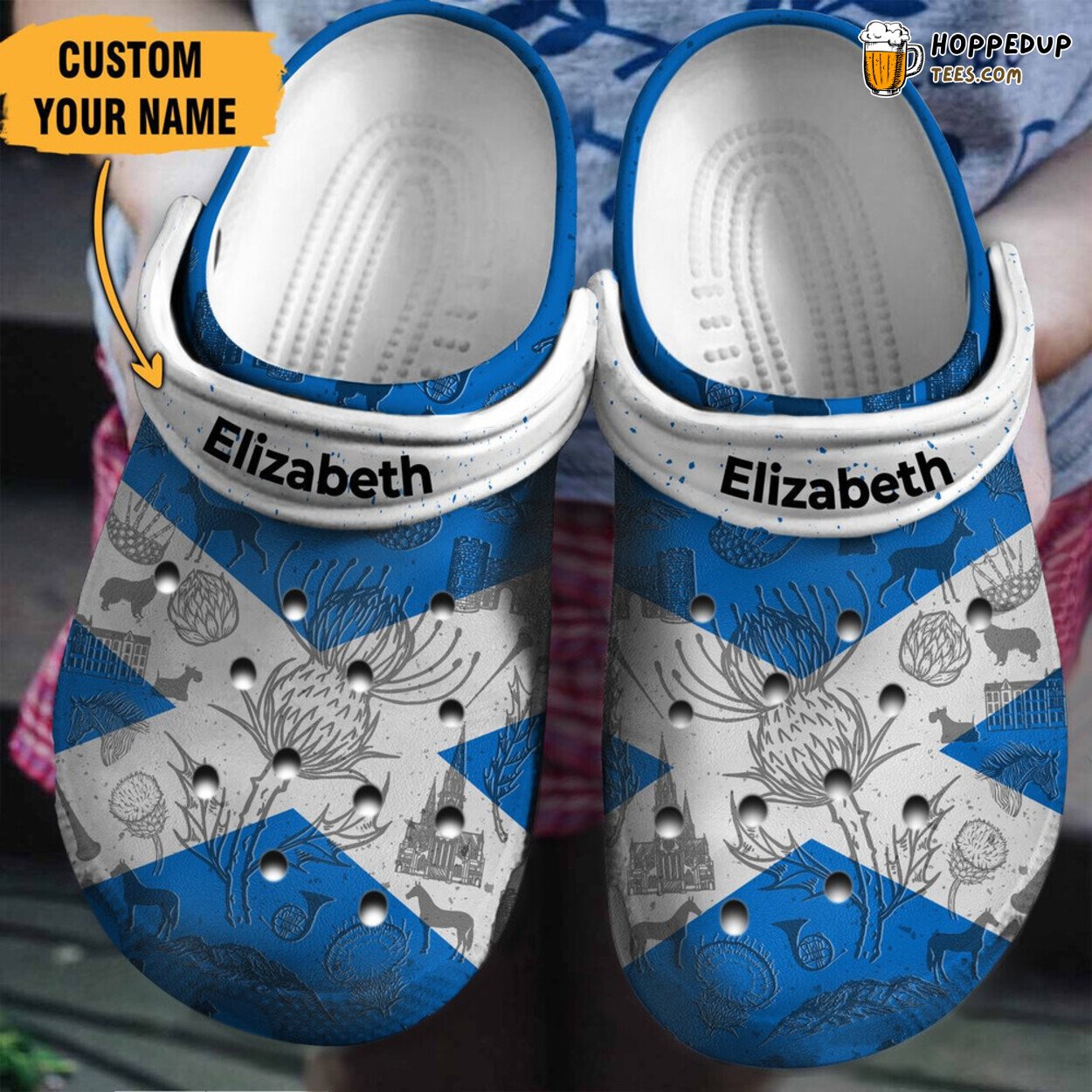 Scotland Flag Fan Gift Classic Water Comfortable Rubber Clog Shoes