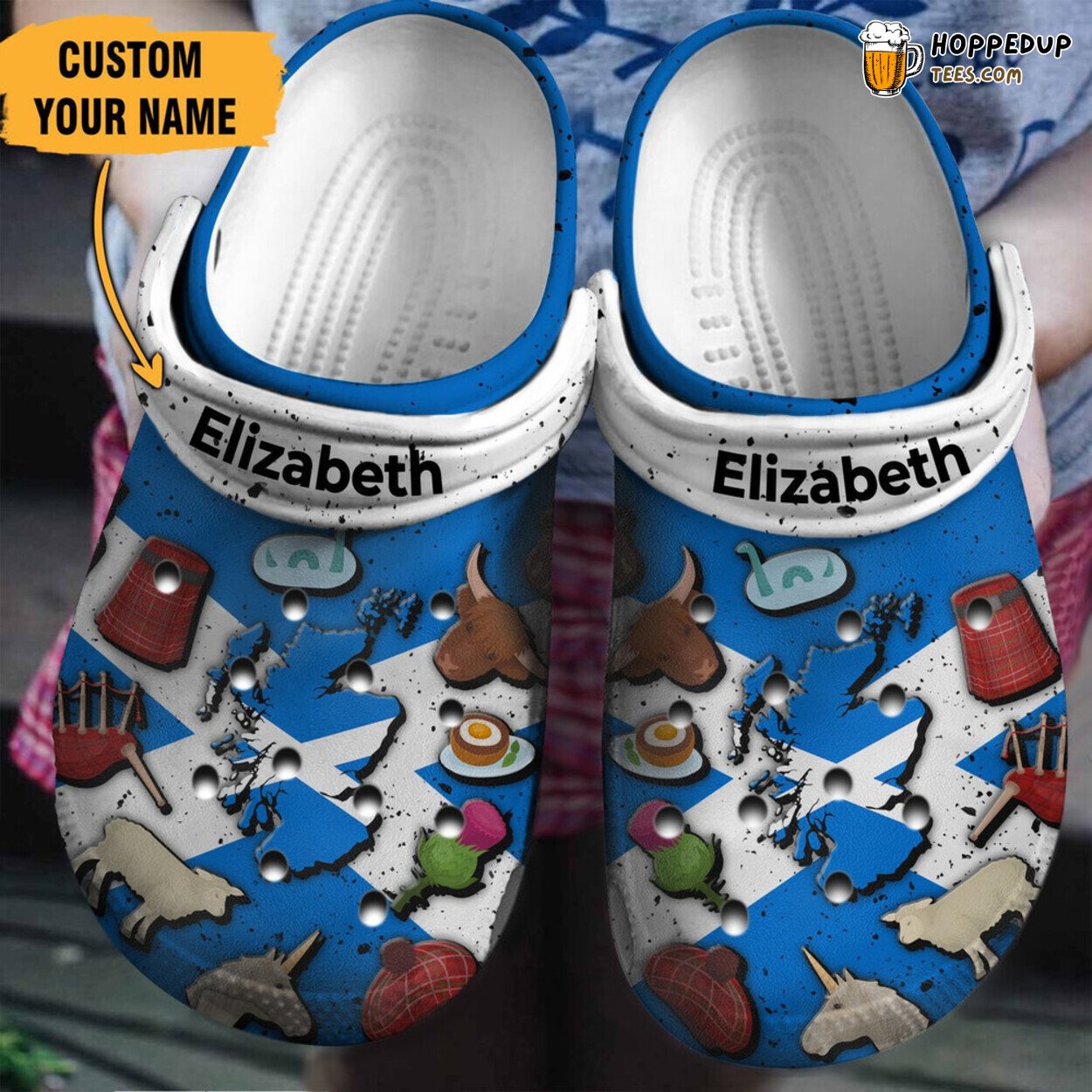 Scotland Flag Symbols Theme Classic Water Rubber Clogs Comfortable Footwear