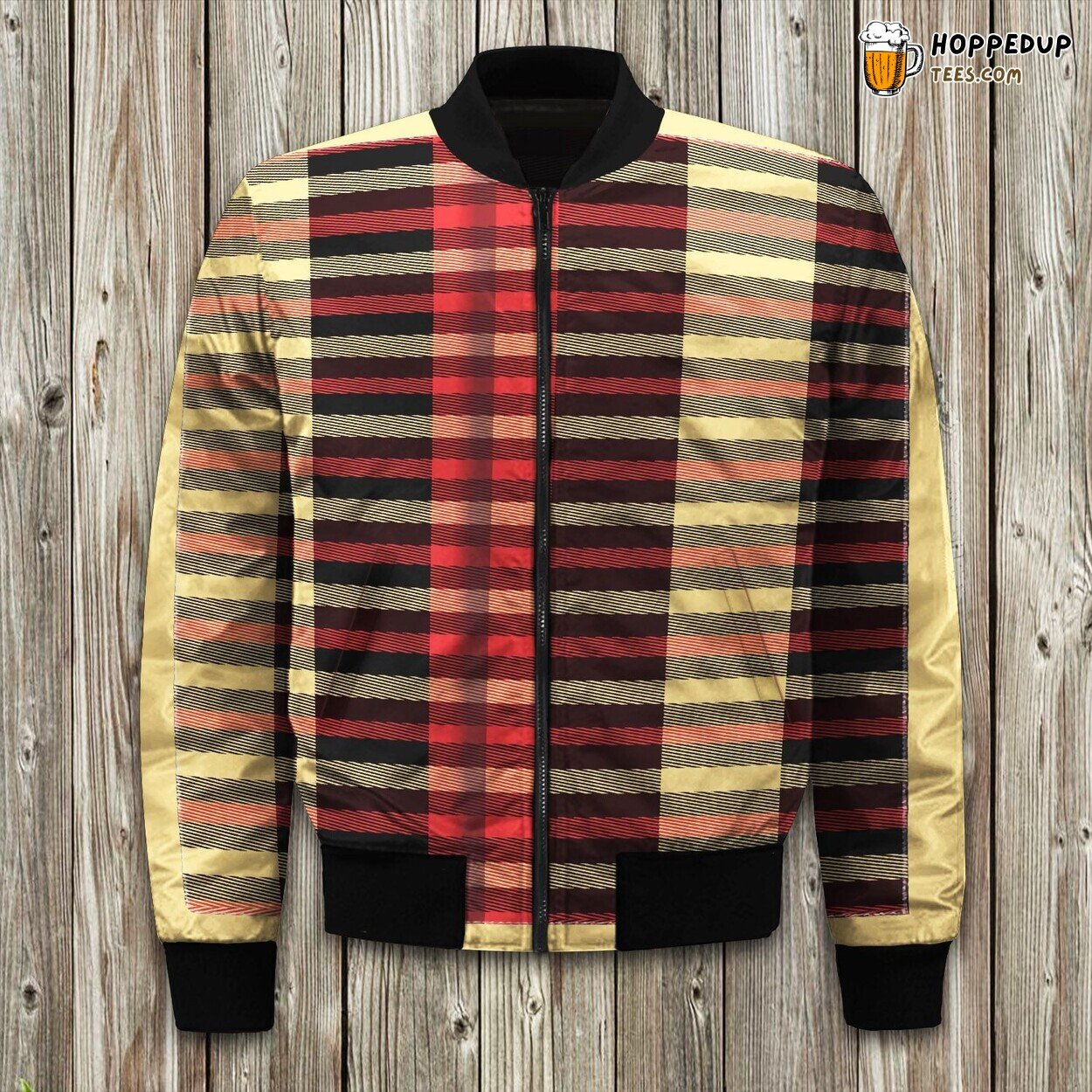 Scottish Tartan Red Yellow Plaid Bomber Jacket