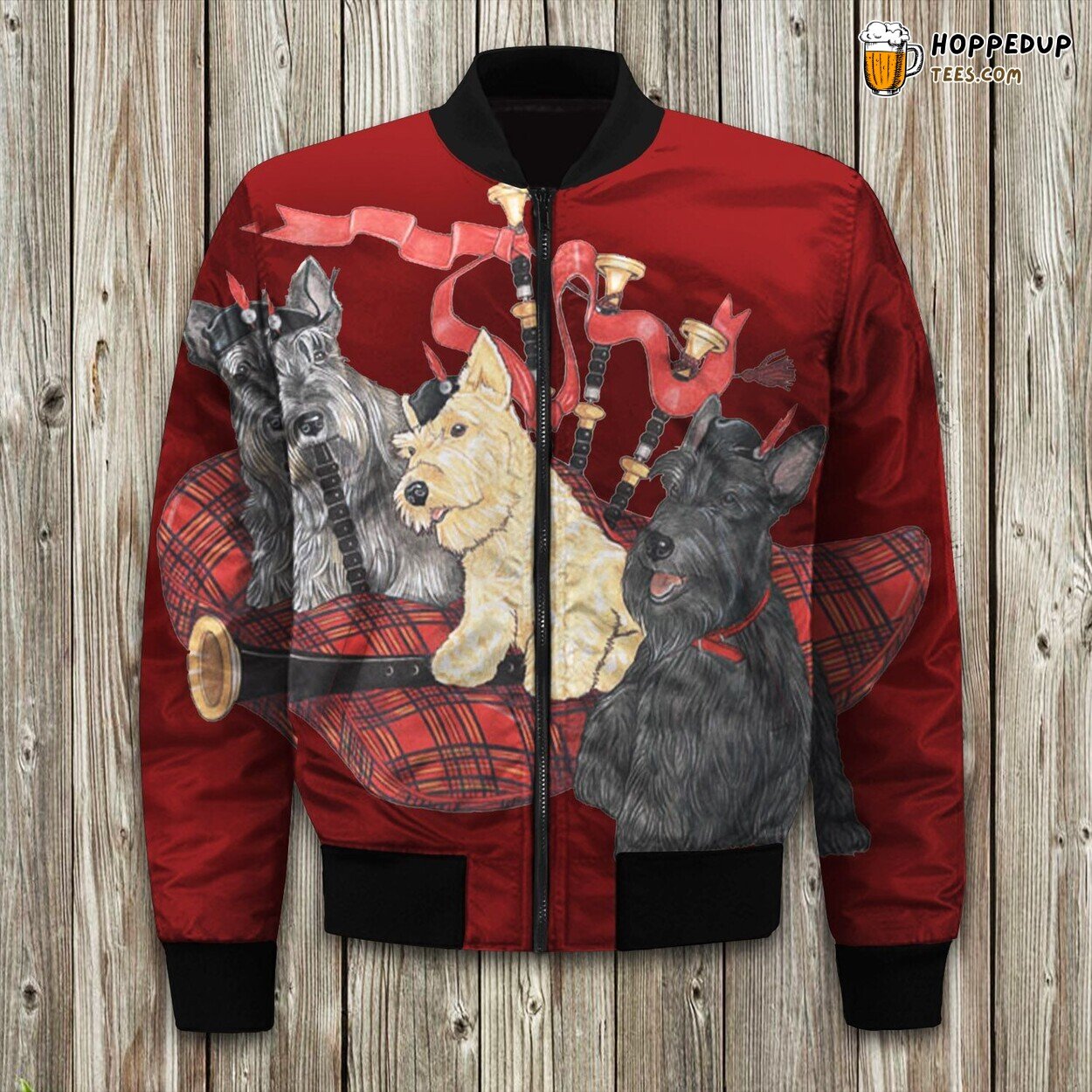 Scottish Terrier Christmas Bomber Jacket