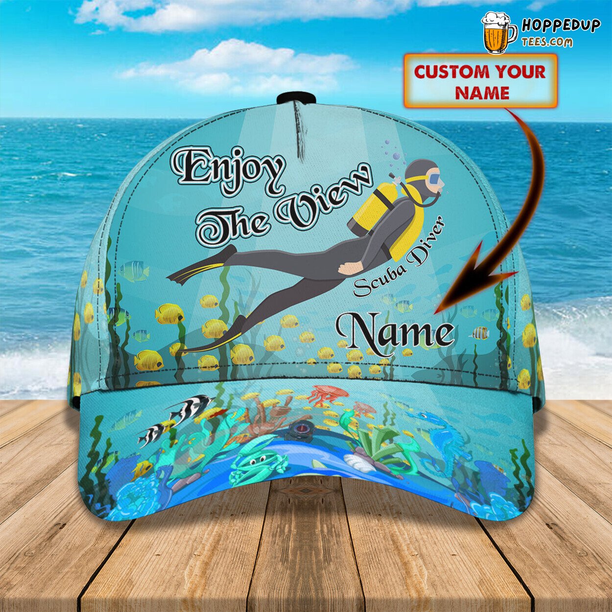 Scuba Diving Enthusiast 3D Classic Cap Personalized Unique Name Trend