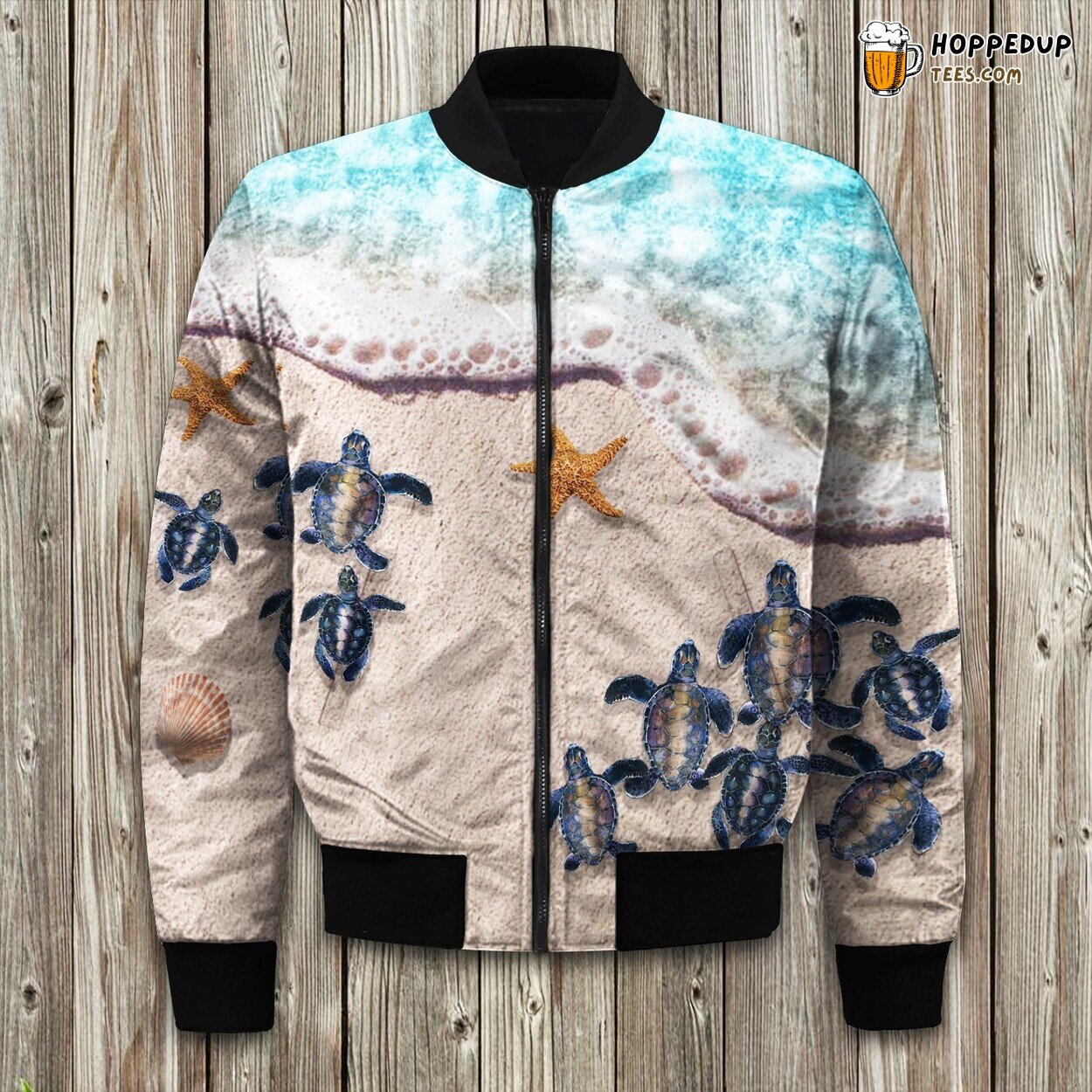 Sea Turtle Baby Turtle Bomber Jacket