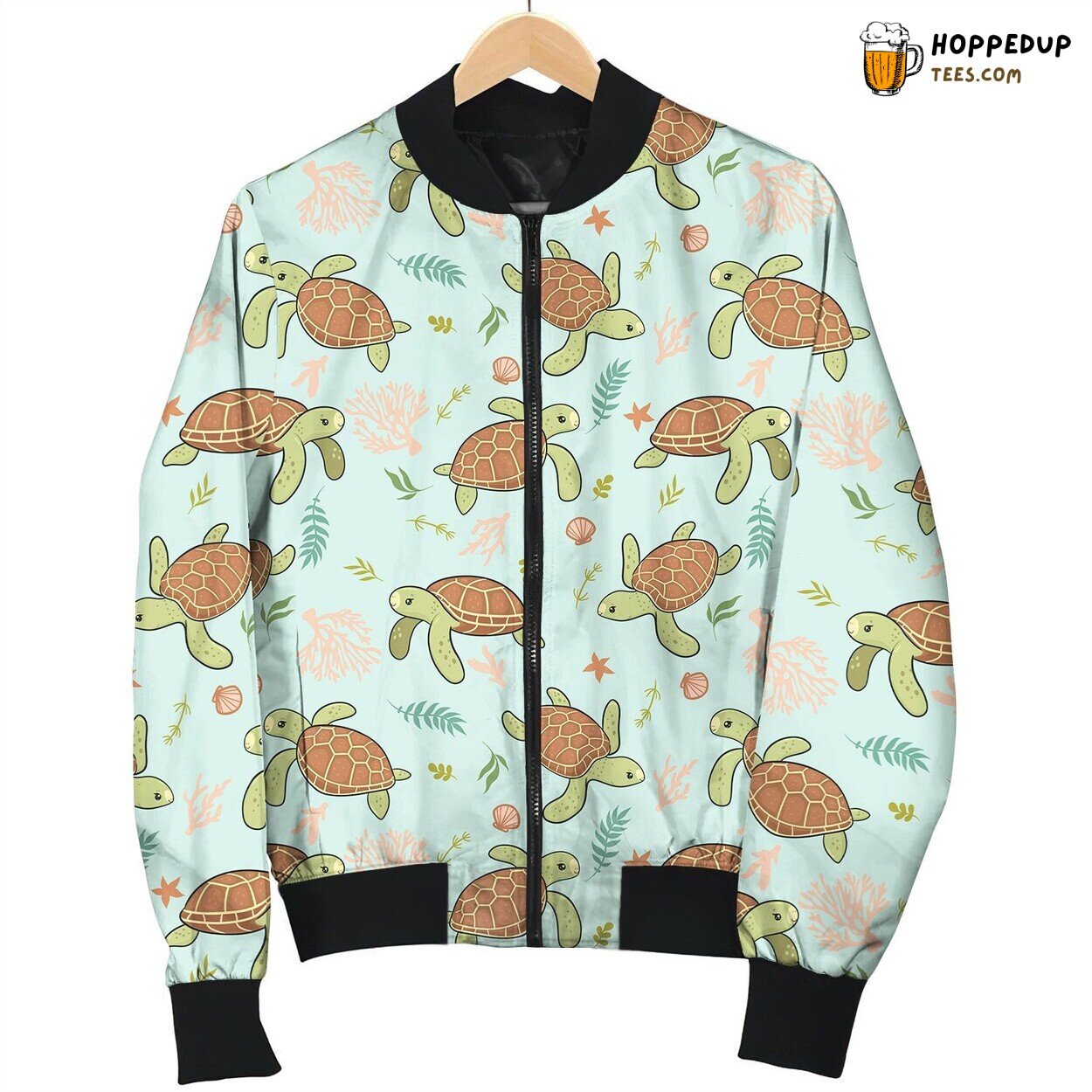 Sea Turtle Doodle Bomber Jacket