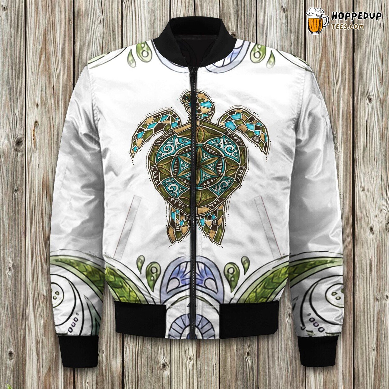Sea Turtle Florals Bomber Jacket