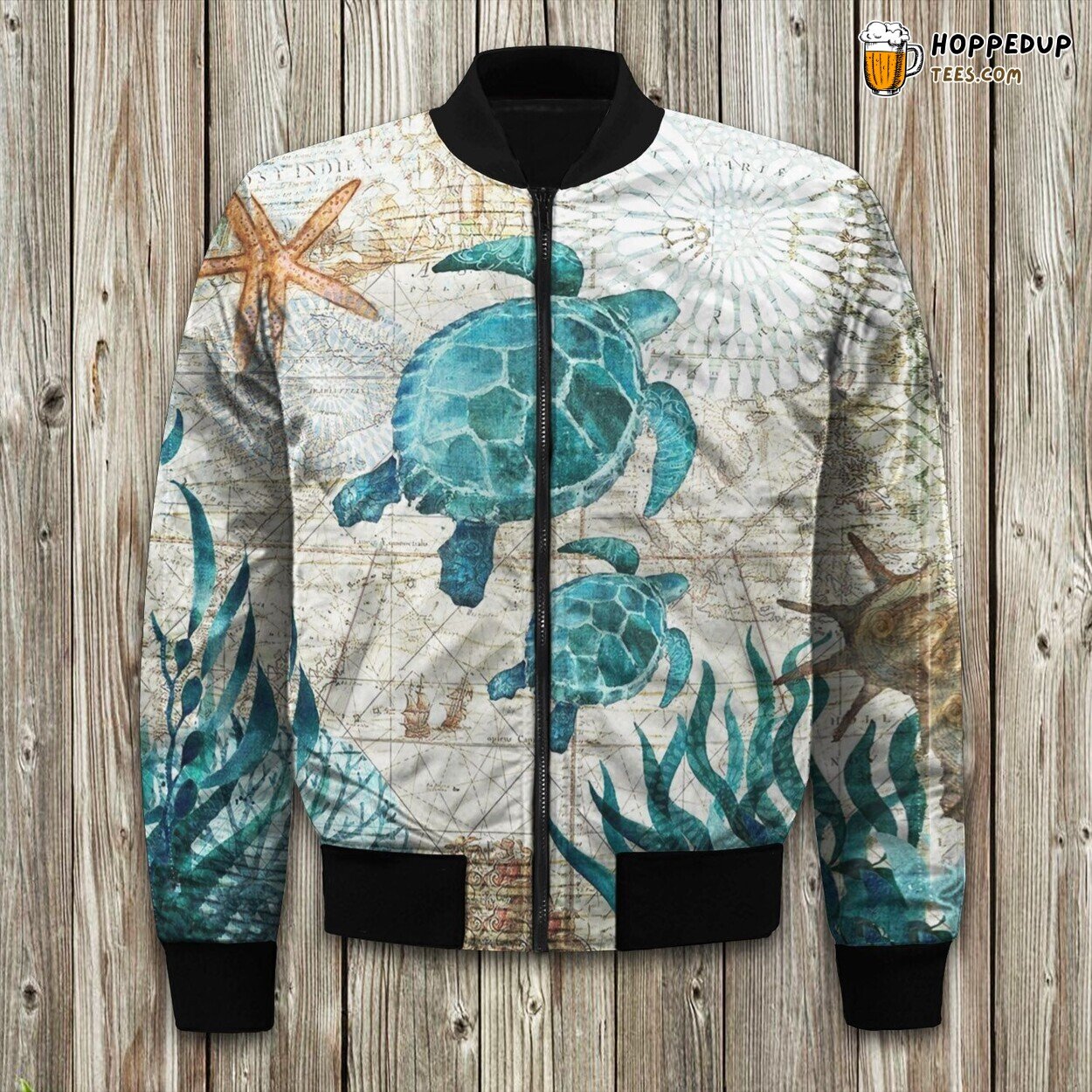 Sea Turtle Ocean Animals Bomber Jacket