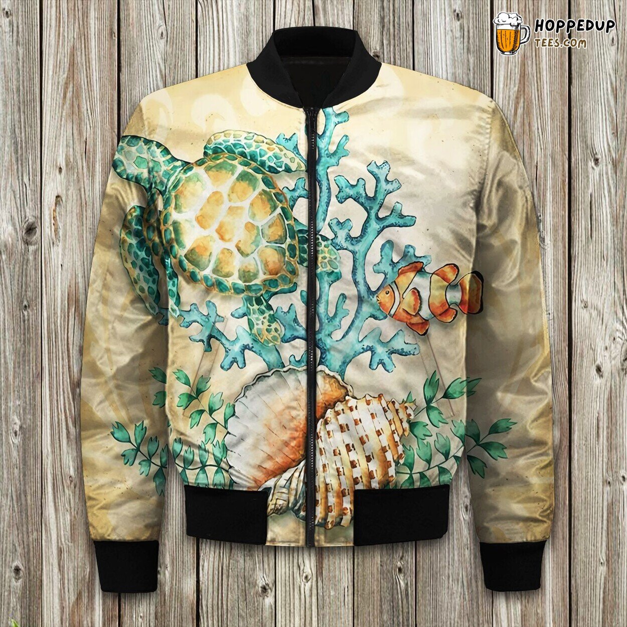 Sea Turtle Vintage Bomber Jacket