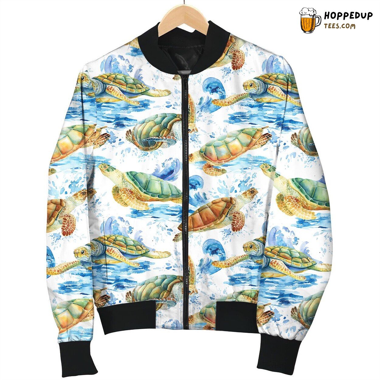 Sea Turtles Watercolor Bomber Jacket