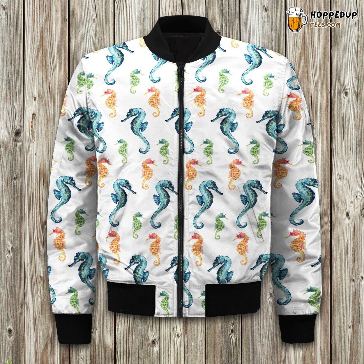 Seahorse Watercolor Sea Horse Bomber Jacket