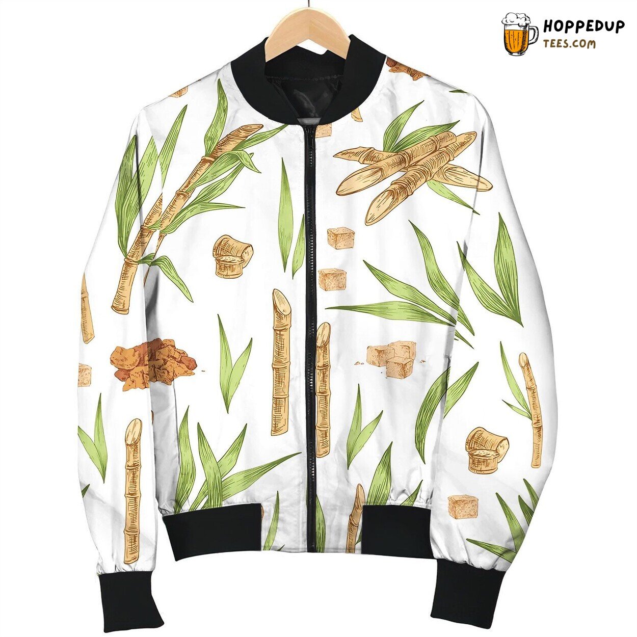 Seamless Botanical Pattern With Piles And Cubes Bomber Jacket