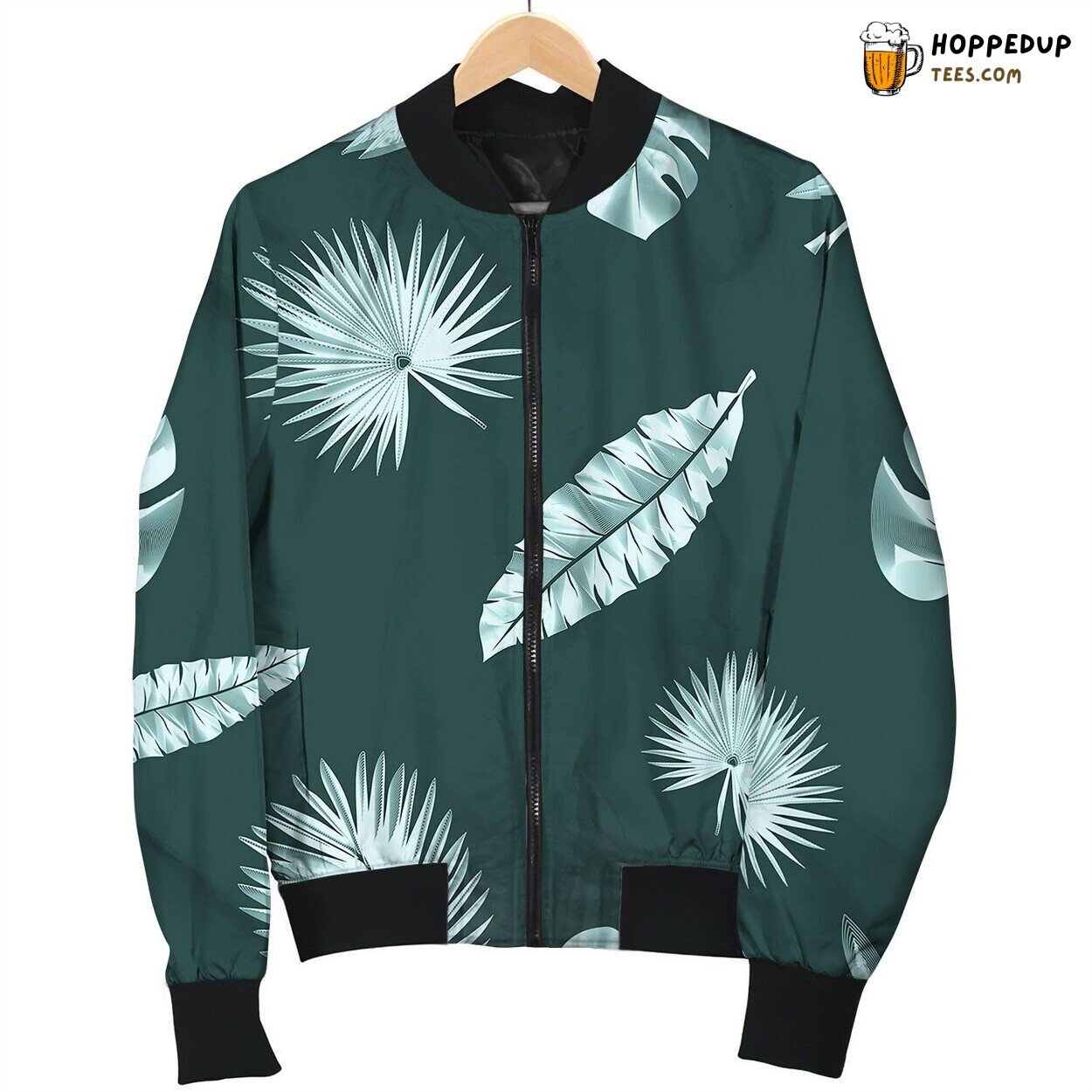 Seamless Contour Tropical Pattern With Exotic Bomber Jacket