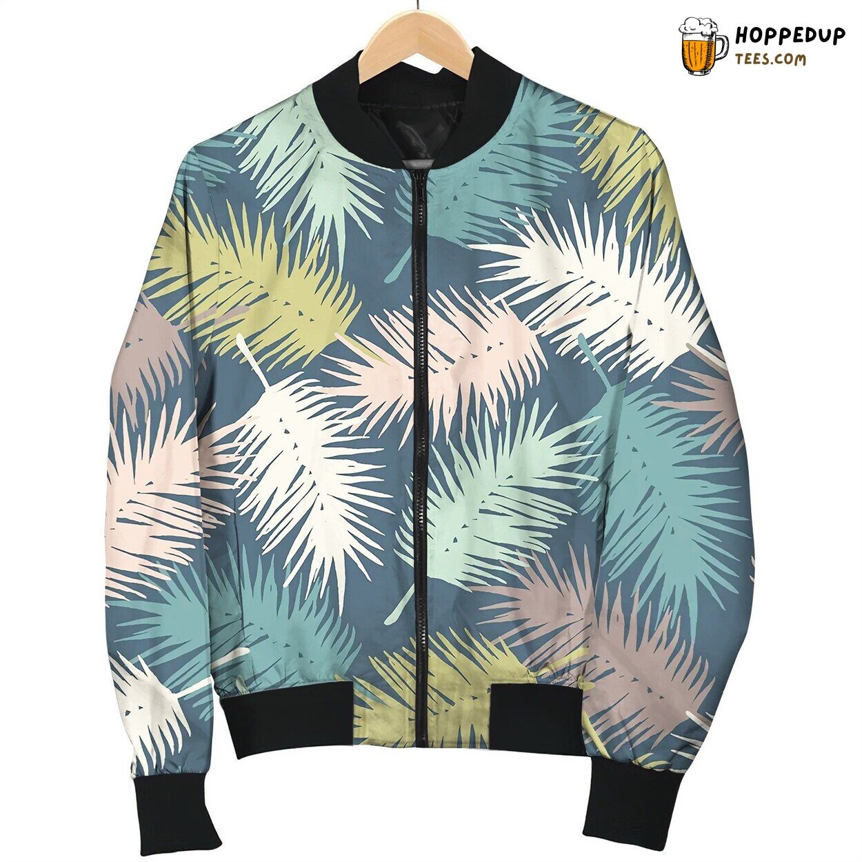 Seamless Exotic Pattern With Palm Leaves Beautiful Bomber Jacket