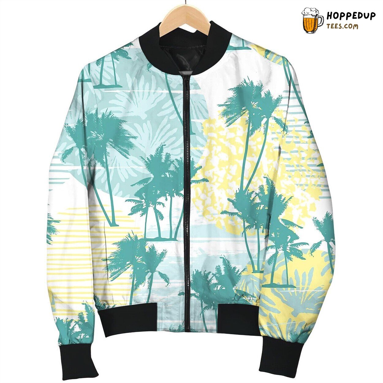 Seamless Exotic Pattern With Tropical Palms Bomber Jacket