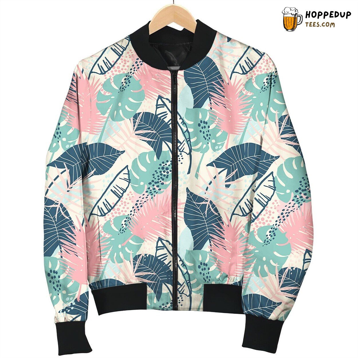 Seamless Exotic Pattern With Tropical Plants Beautiful Bomber Jacket