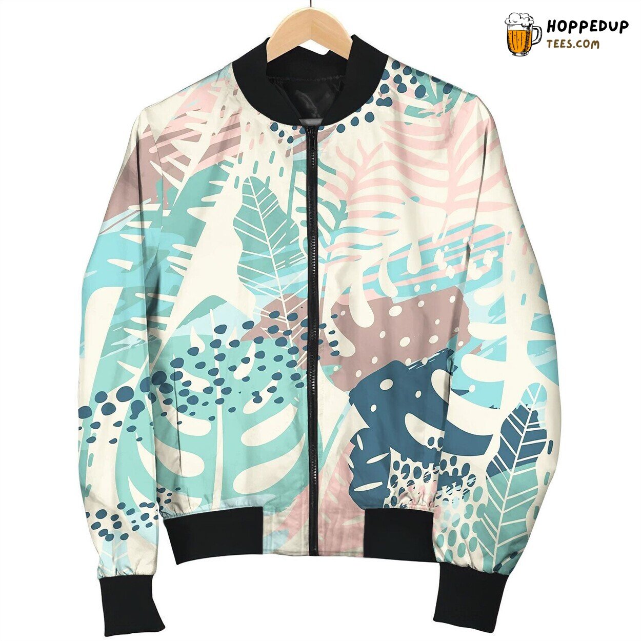 Seamless Exotic Pattern With Tropical Plants Happy Bomber Jacket