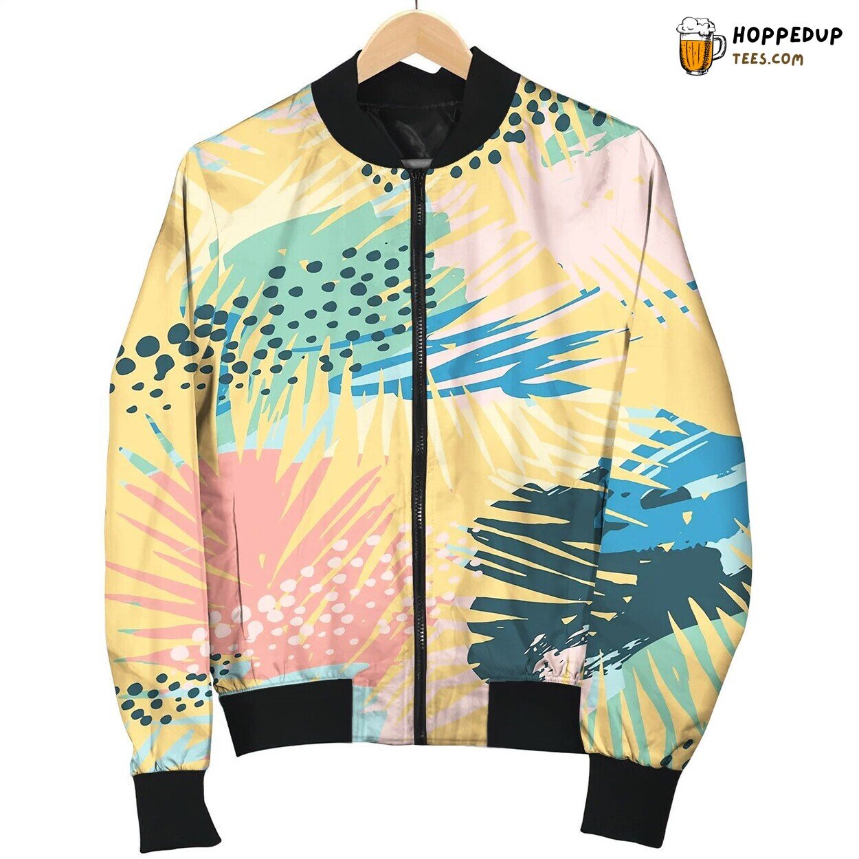 Seamless Exotic Pattern With Tropical Plants Love Bomber Jacket