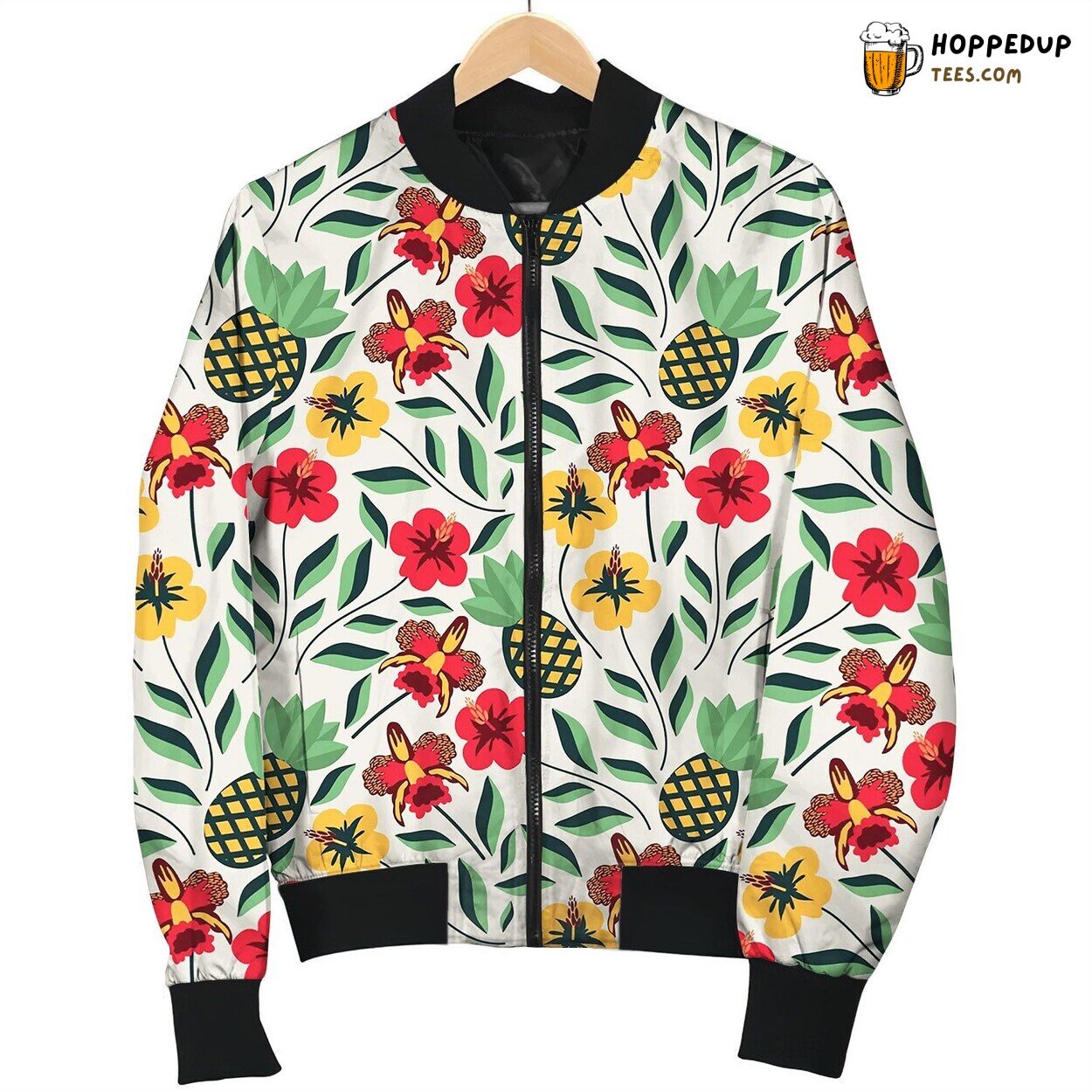 Seamless Floral Patten Bomber Jacket