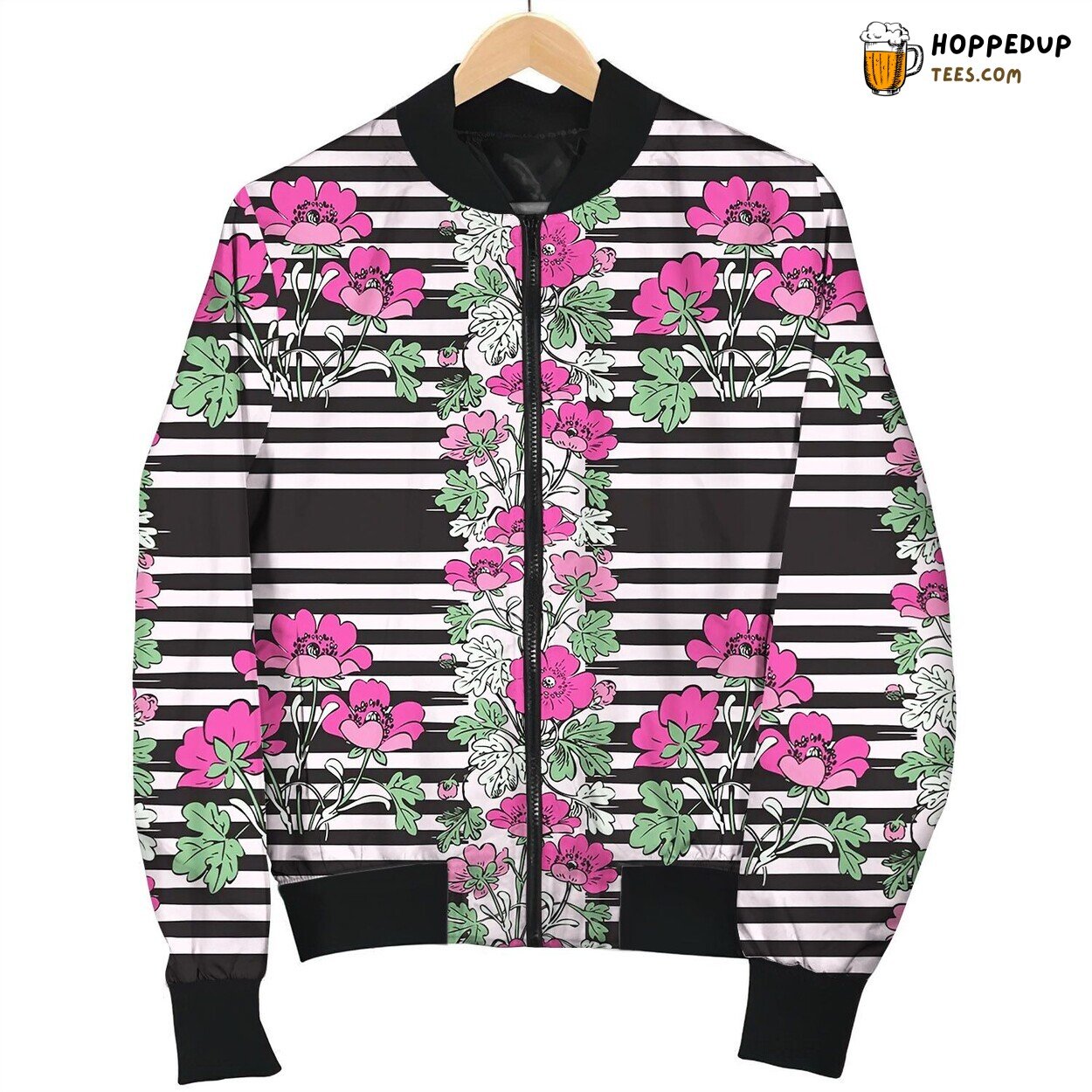 Seamless Frame Botanical Bush With Tropical Bomber Jacket