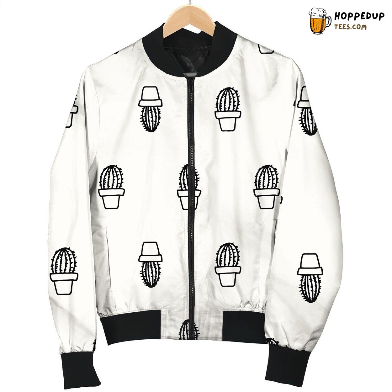 Seamless Geometric Pattern With Simply Hand Bomber Jacket