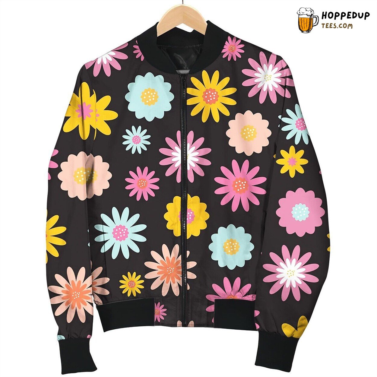 Seamless Pattern Background With Flowers Bomber Jacket