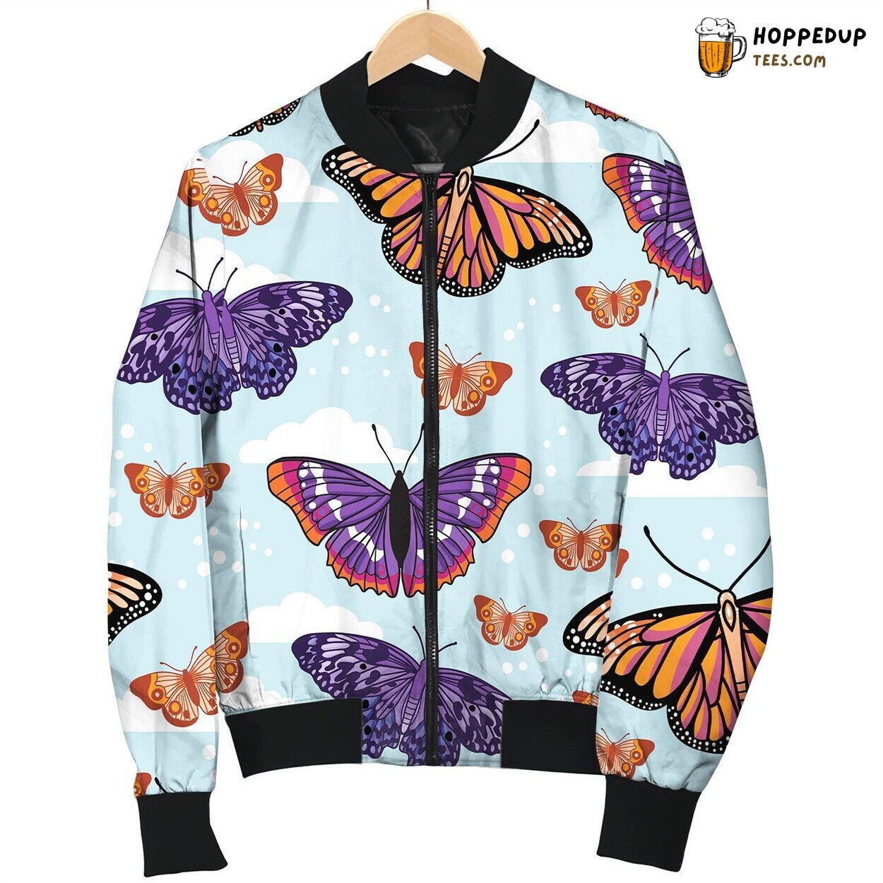 Seamless Pattern Butterflies Bomber Jacket