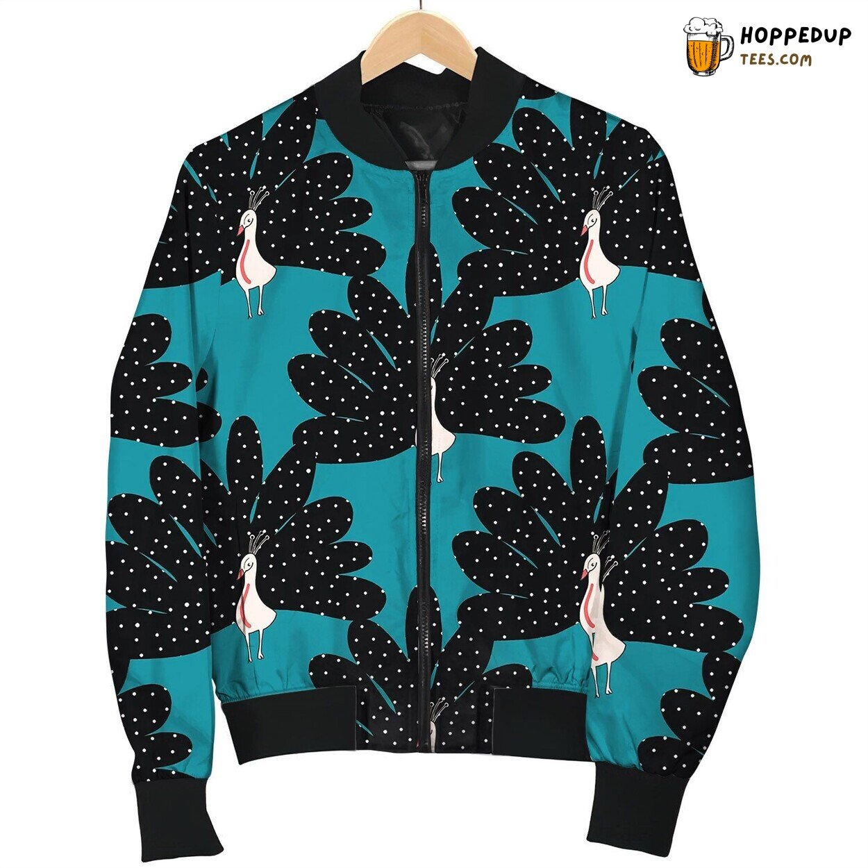 Seamless Pattern Cute Abstract Capercaillie Bomber Jacket