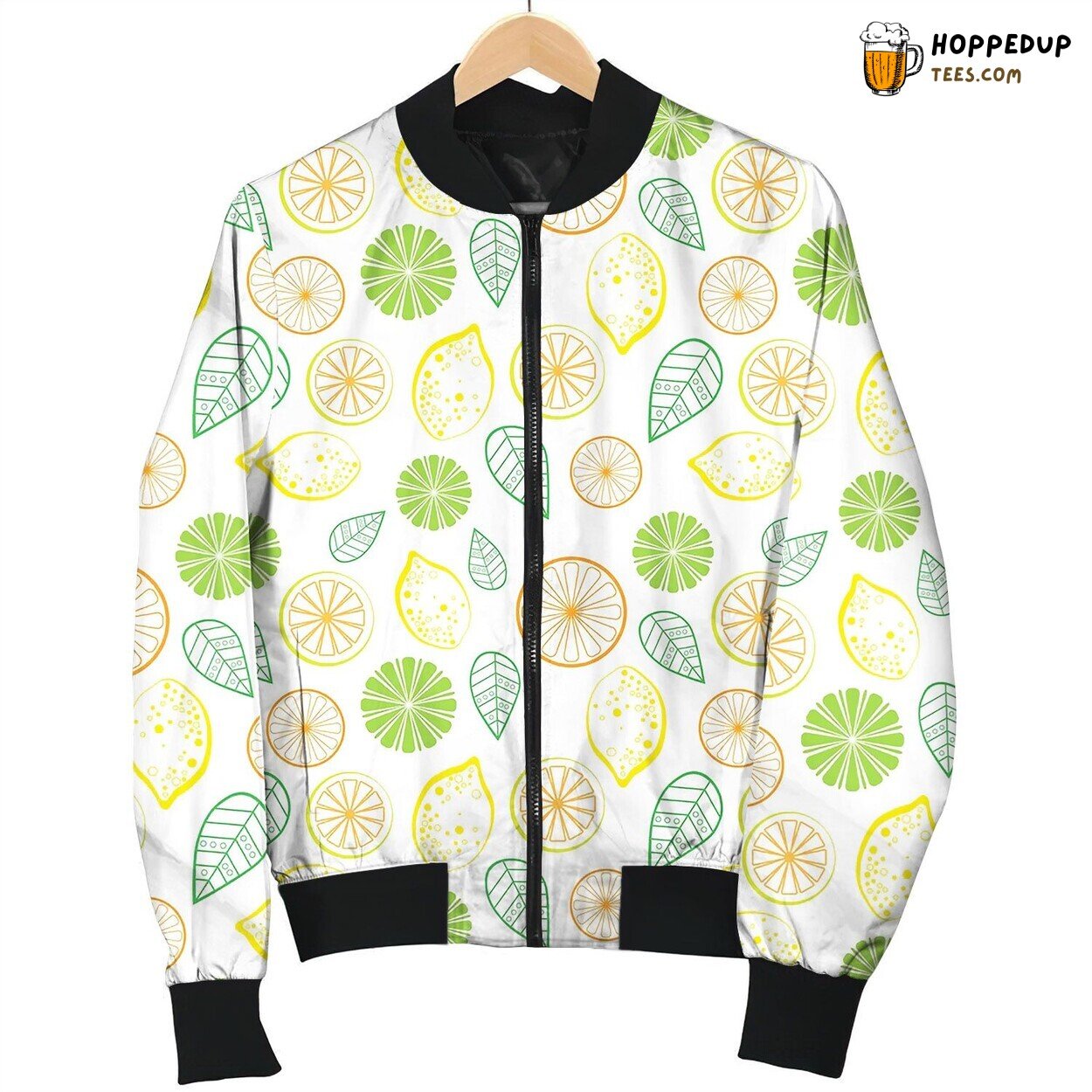 Seamless Pattern Floral Leaves Tropical Summer Bomber Jacket