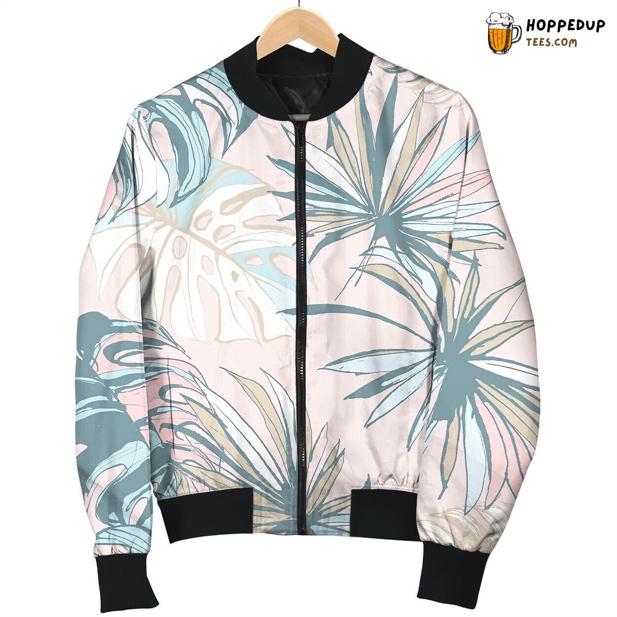 Seamless Pattern Ink Hand Drawn Sketch Bomber Jacket