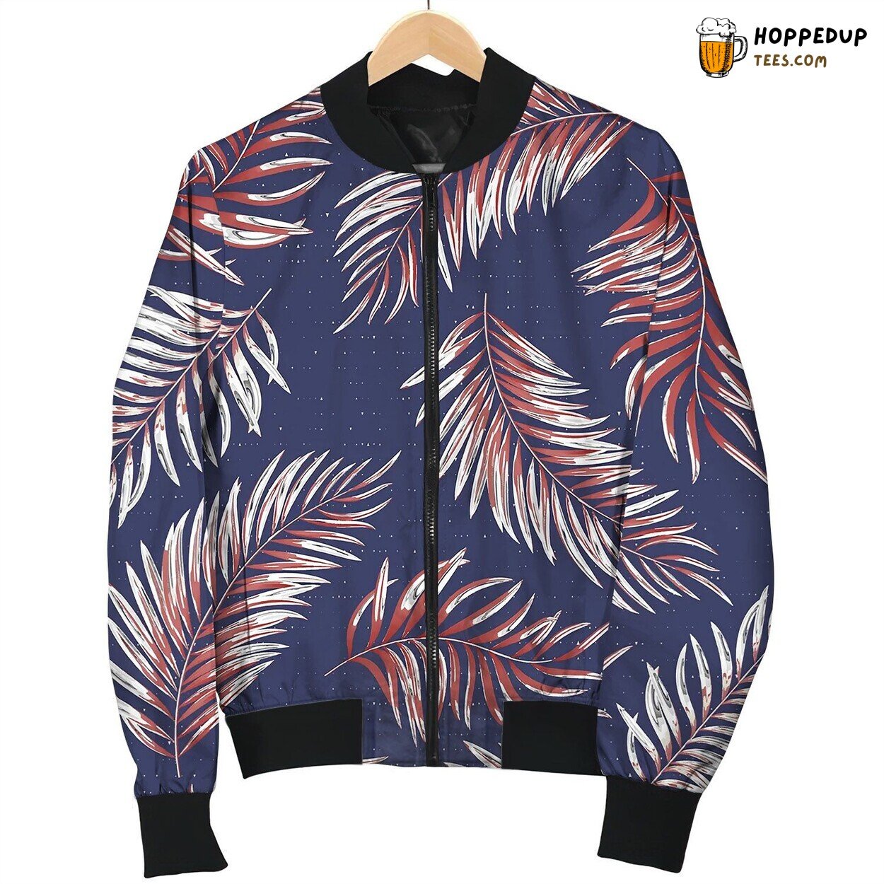 Seamless Pattern Of A Tropical Palm Tree Jungle Bomber Jacket