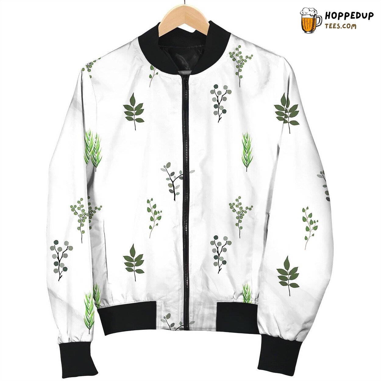 Seamless Pattern Tropical Elements Agonis Bomber Jacket