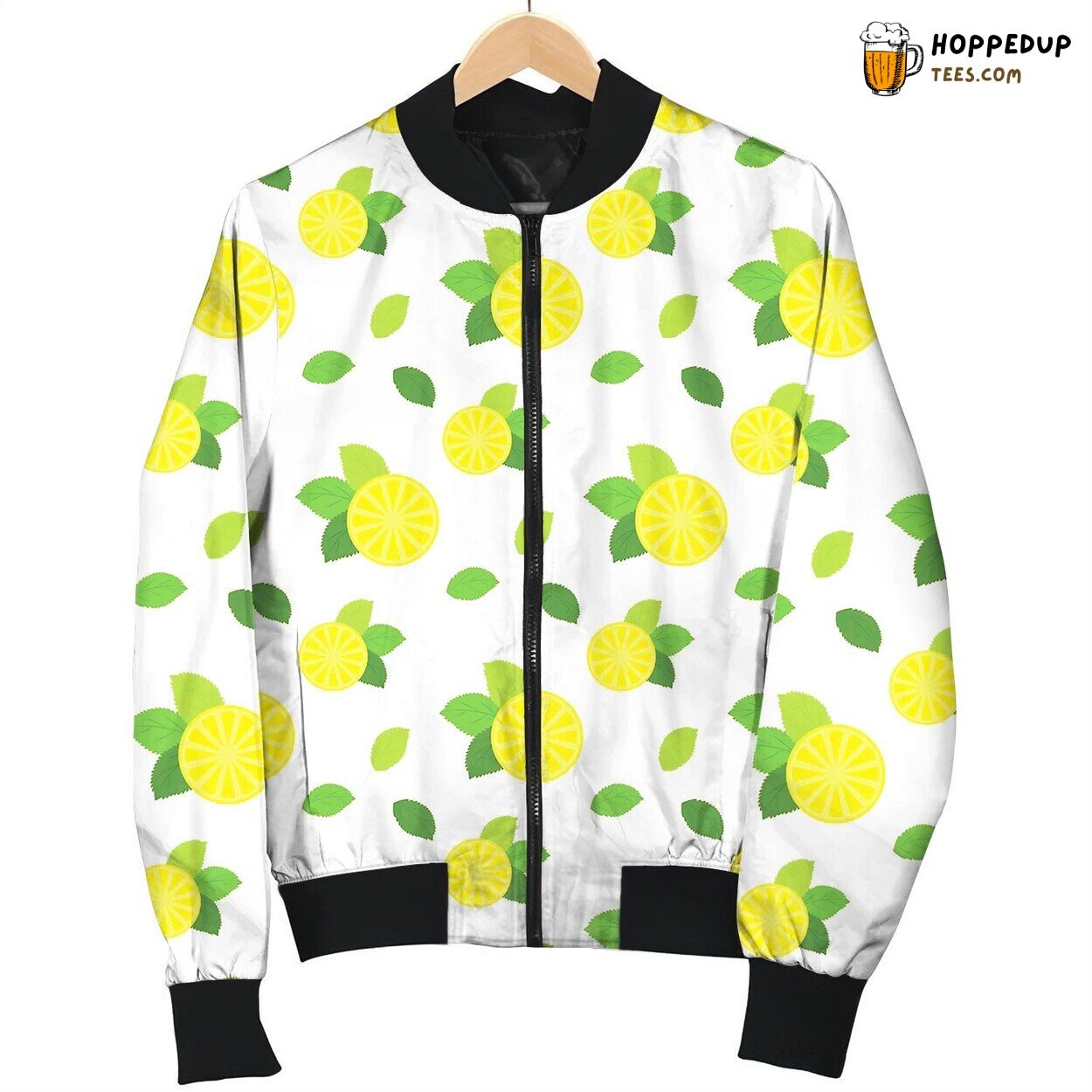 Seamless Pattern With Citrus Fruits Lemon Bomber Jacket