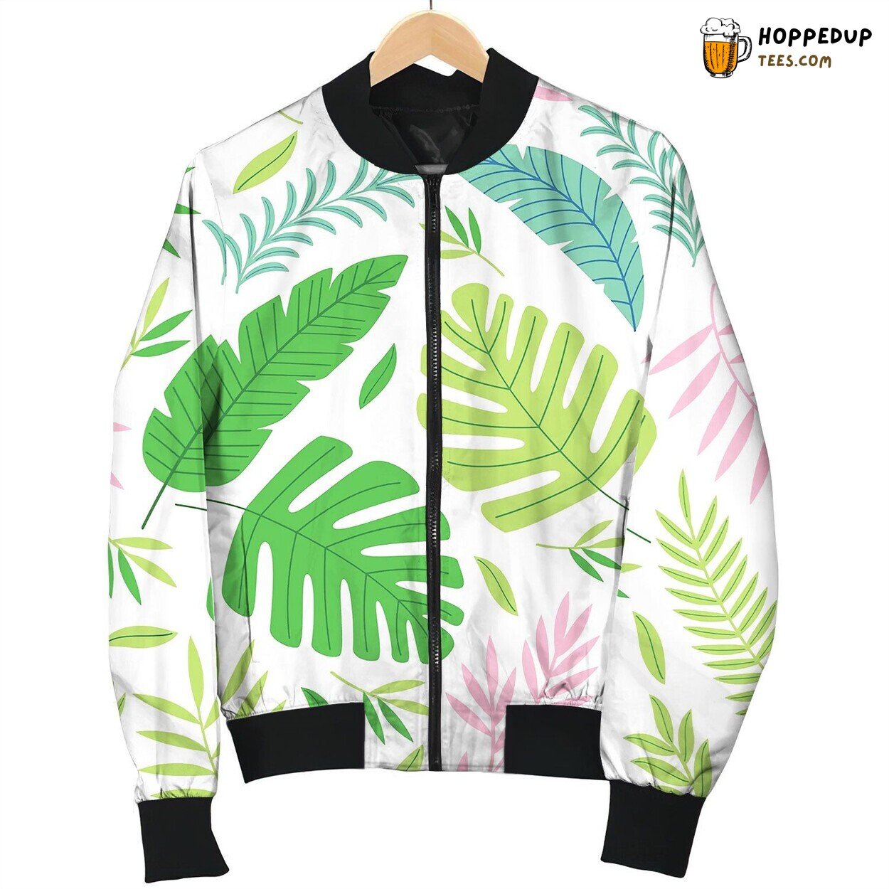 Seamless Pattern With Colorful Tropical Plants Bomber Jacket