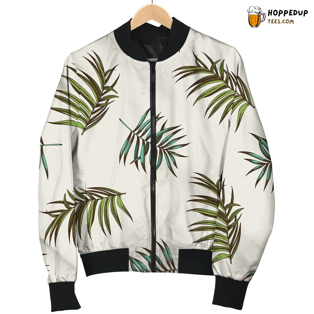 Seamless Pattern With Hand Drawn Colored Tropical Bomber Jacket