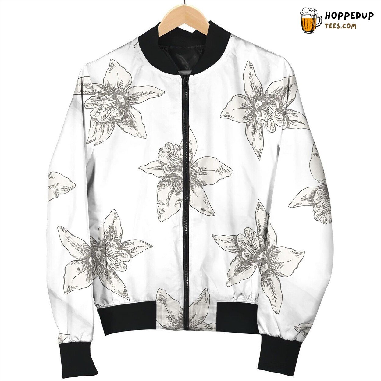 Seamless Pattern With Hand Drawn Pastel Laelia Bomber Jacket